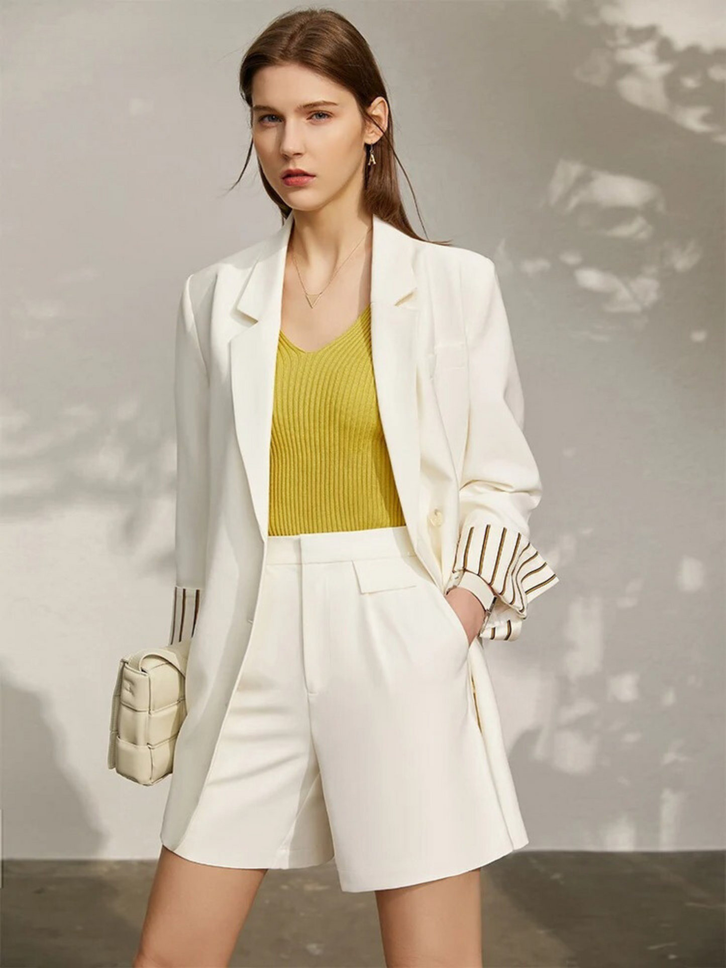 Frühling Blazer- und Shorts-Set