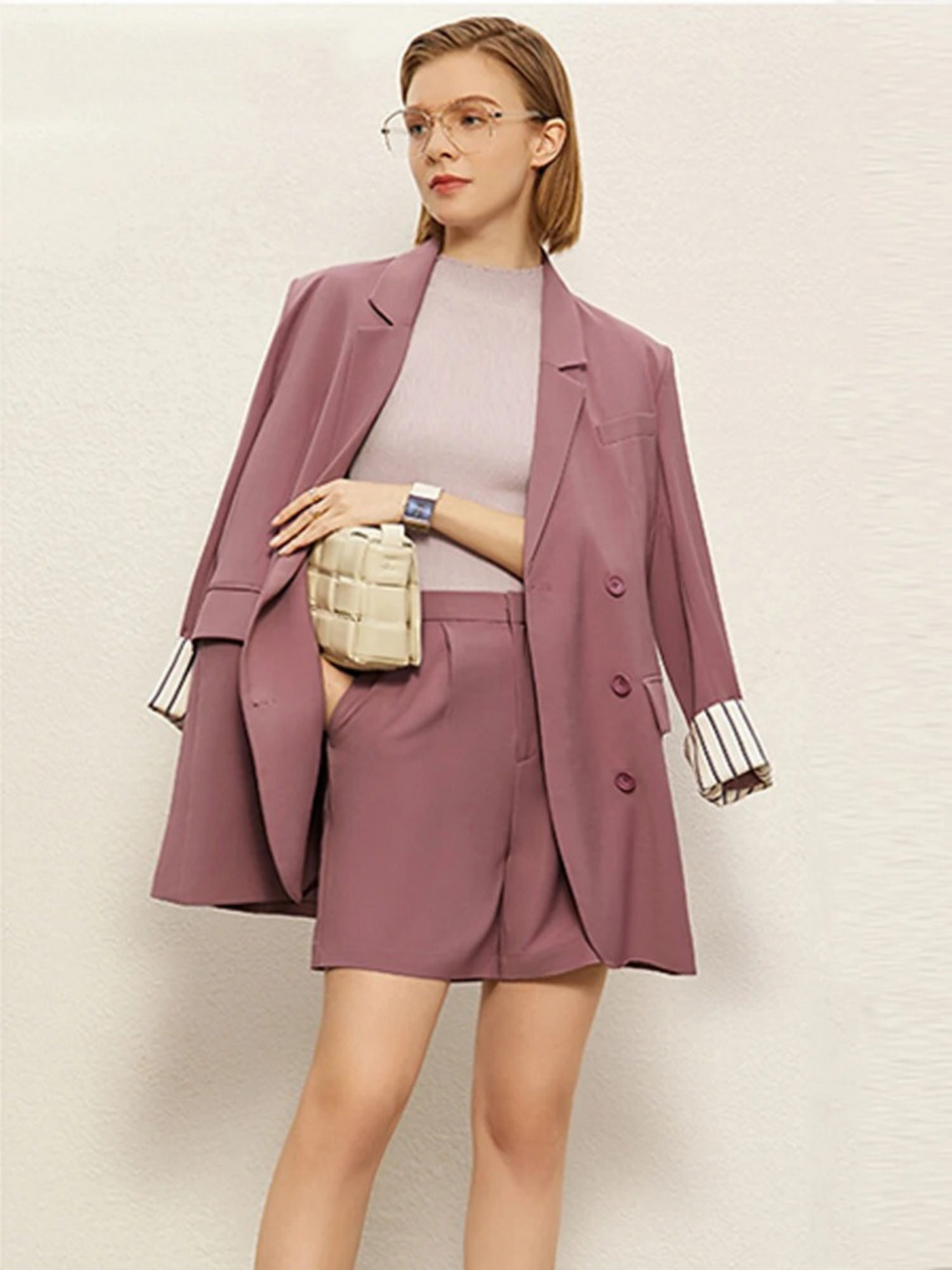 Frühling Blazer- und Shorts-Set