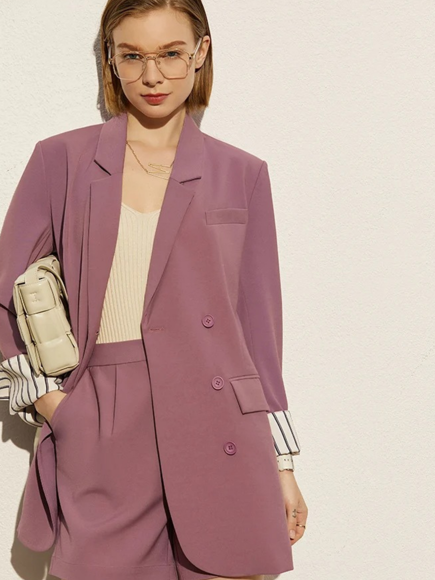 Frühling Blazer- und Shorts-Set