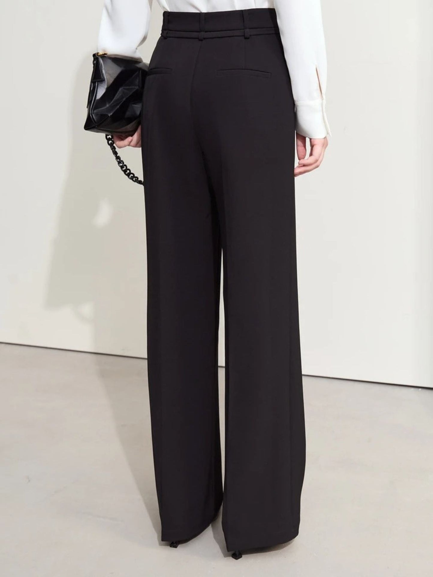 Loser Blazer- und hoch taillierte Weite-Hose Set