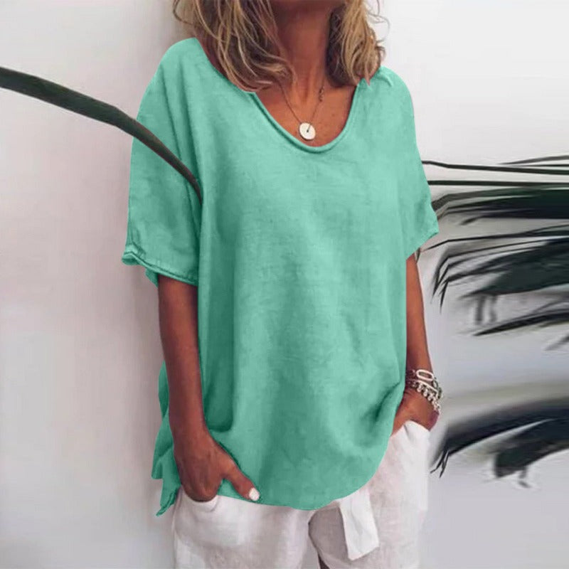 Beatrice | Damenbluse Atmungsaktives Material, V-Ausschnitt, Kurzarm 10