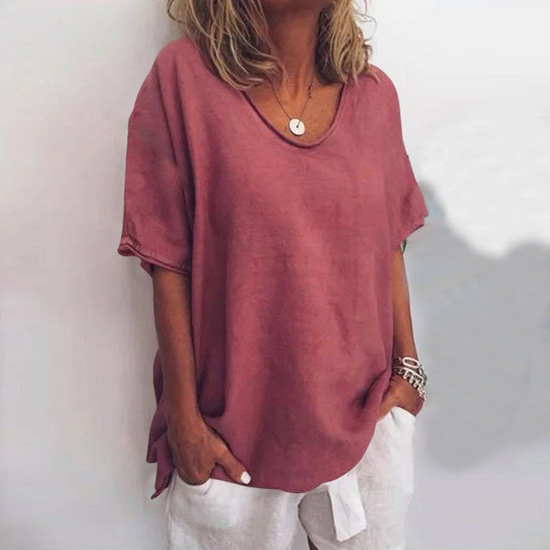 Beatrice | Damenbluse Atmungsaktives Material, V-Ausschnitt, Kurzarm 4