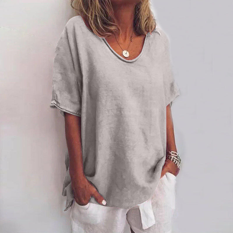 Beatrice | Damenbluse Atmungsaktives Material, V-Ausschnitt, Kurzarm 7