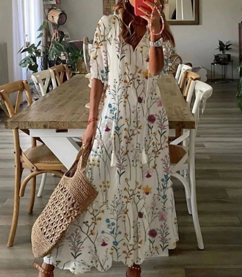 Bettina | Maxikleid Sommer Leicht und Atmungsaktiv, Bohème Stil 4