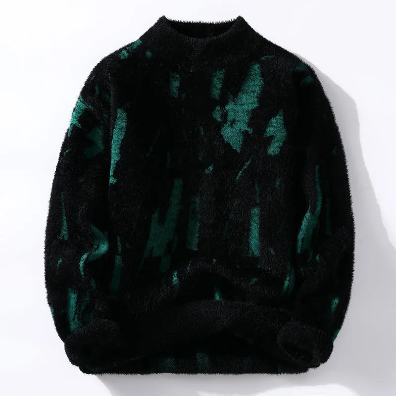 Designer-Strickpullover mit abstraktem Muster – Weicher, lässiger Rundhals-Pullover in Grau 6