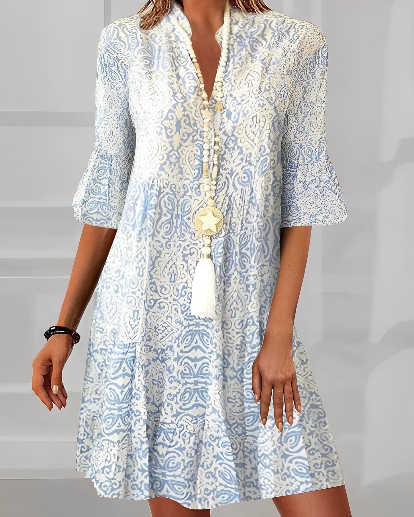 Melina | Kleid Elegantes Printdesign, Hochwertiger Stoff für Abendkleider 4