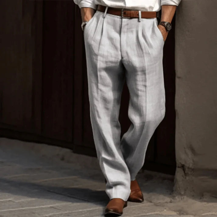 Schwarze Anzughose Herren mit Nadelstreifen – Bequeme Baggy Passform für elegante Anlässe 0