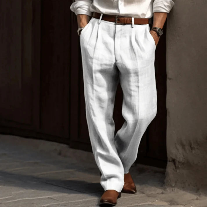 Schwarze Anzughose Herren mit Nadelstreifen – Bequeme Baggy Passform für elegante Anlässe 1