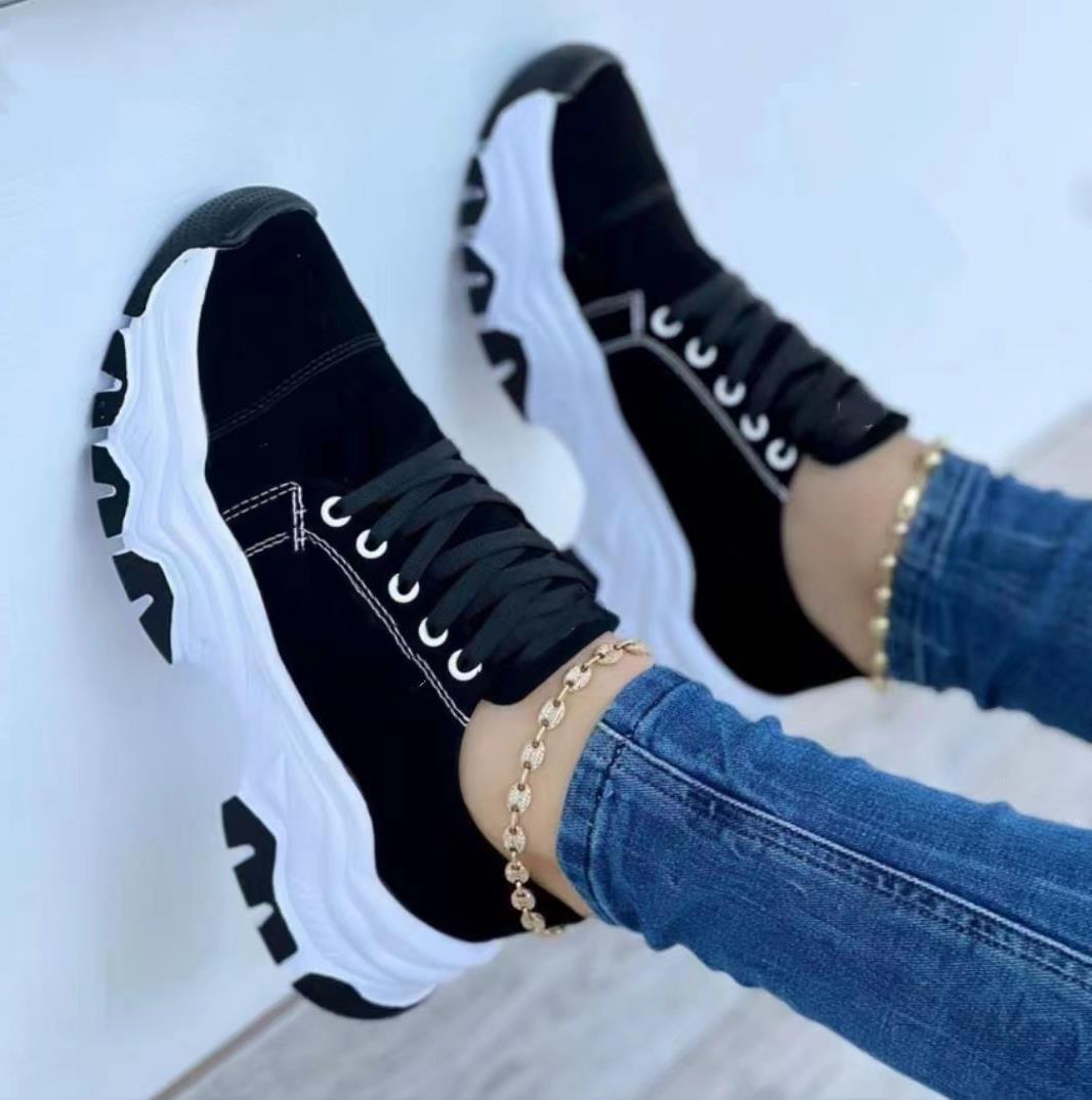 Serena | Sport-Sneakers Orthopädisch mit Plateau, Rundzehen, Gummisohle 0