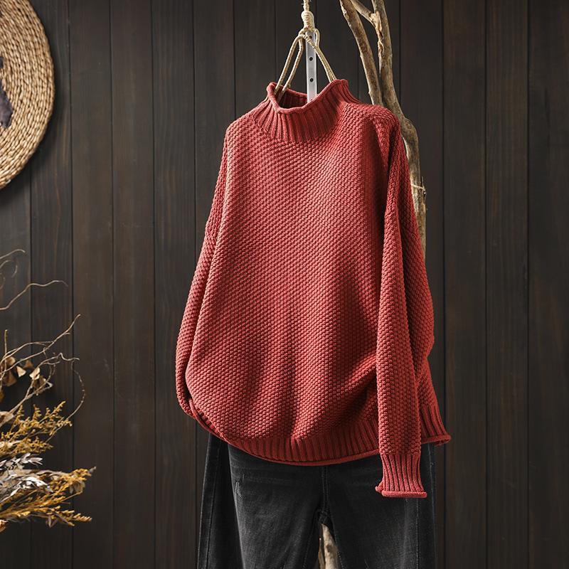 Strickpullover Damen aus Wolle und Baumwolle – Bequem und Elegant für Wintertage, Lockerer Schnitt, Rundhalsausschnitt, Größen S-3XL 6