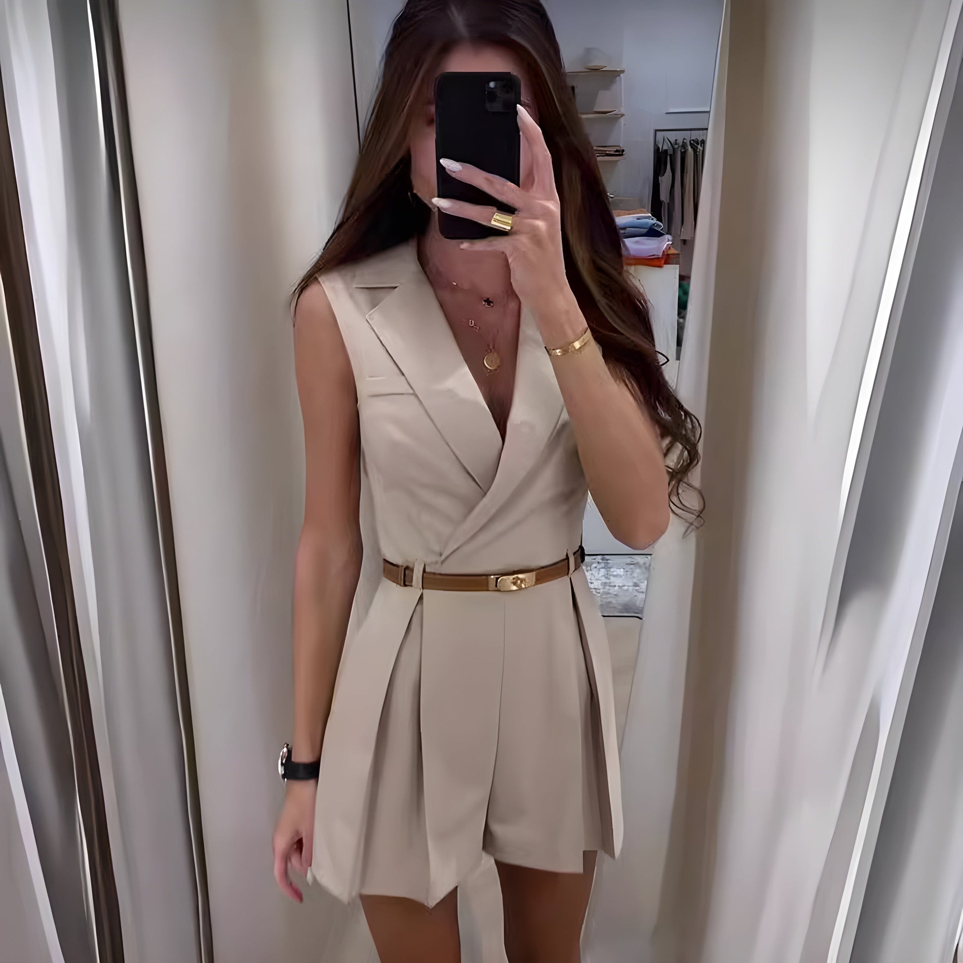 Antonia | Jumpsuit Elegantes, ärmelloses Design aus atmungsaktivem Stoff 3