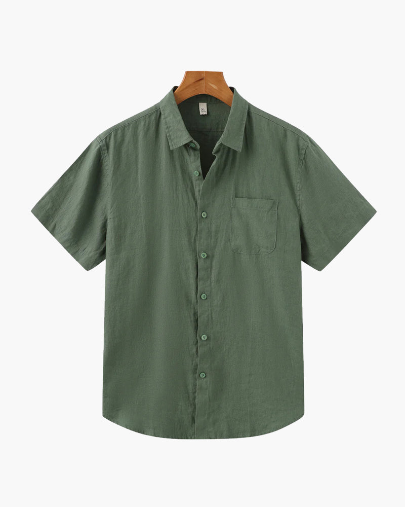 Clever Men's Linen Shirt | Short Sleeve, Breathable Summer Style 8