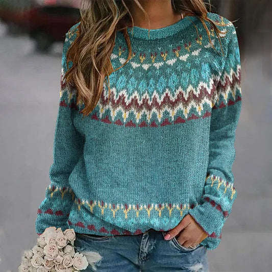 Retro-Pullover mit Wellenmuster – Gemütlicher Strickpullover für jede Jahreszeit 0